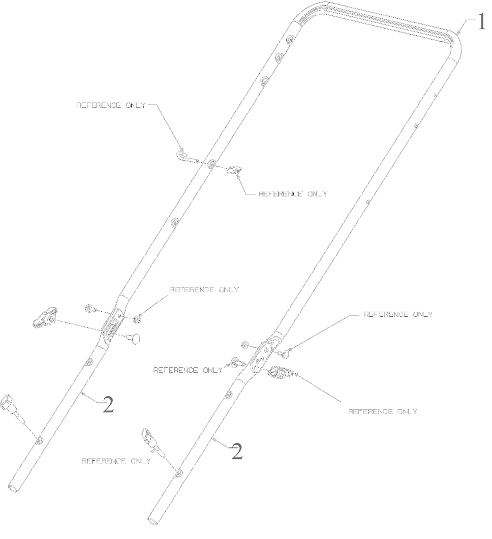 Handles Diagram and Parts List for 11A-A2BE752 2023 Yard Machines Lawn Mower